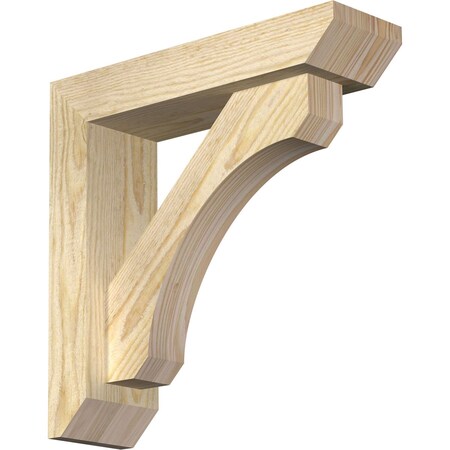 Ekena Millwork Legacy Slat Rough Sawn Bracket w/ Offset Brace, Douglas Fir, 4"W x 14"D x 14"H BKT0402X14X14LEC06RDF